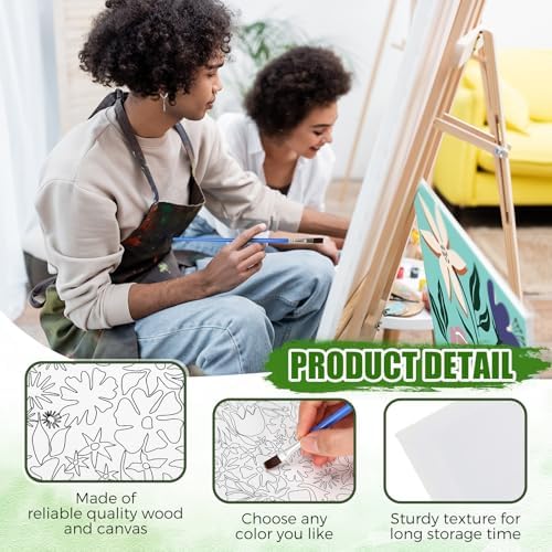 Sherr 140 Pcs 20 Set Pre Drawn Canvas Painting Kit, Flower