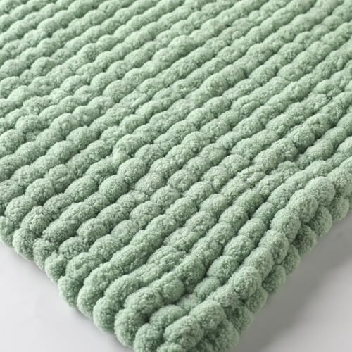 Hand-Woven Ball Yarn, 4 Pack, 380g Total, for Blankets, Cushions, and Pet Nests, Fluffy Chunky Craft Yarn (Pea Green)