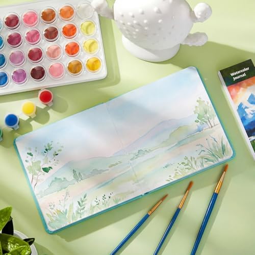 4 Pcs 5.5in Watercolor Sketchbook Journal Watercolor Notebook Turquoise