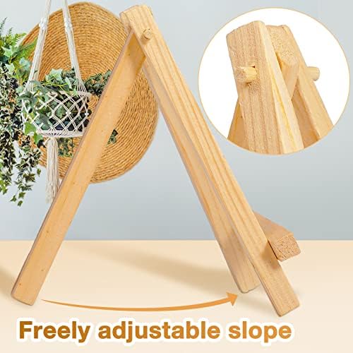 Mimorou 100 Pieces Mini Wooden Easel Stands Tripod Display Tabletop,None