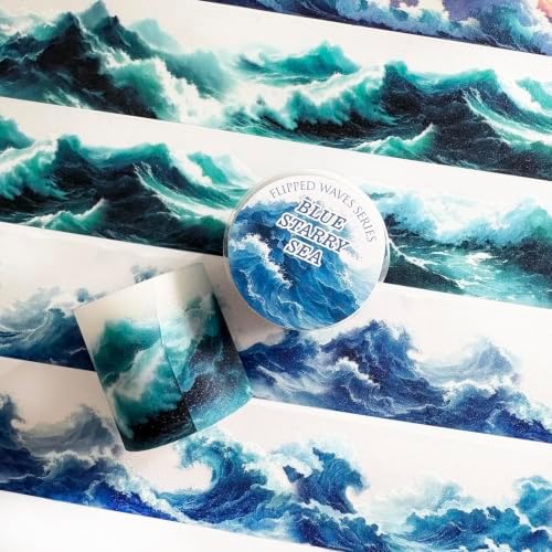 PET Tape Stickers for Scrapbooking Supplies, Wave Journal Stickers for DIY