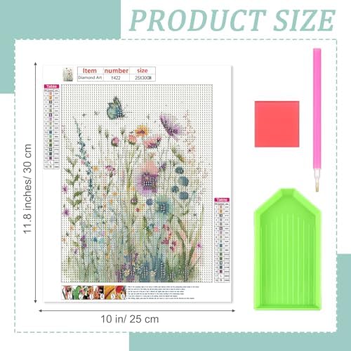 Yeaqee 4Pcs Diamond Art Kits for Adult Gem Painting Kit, Wild Flower