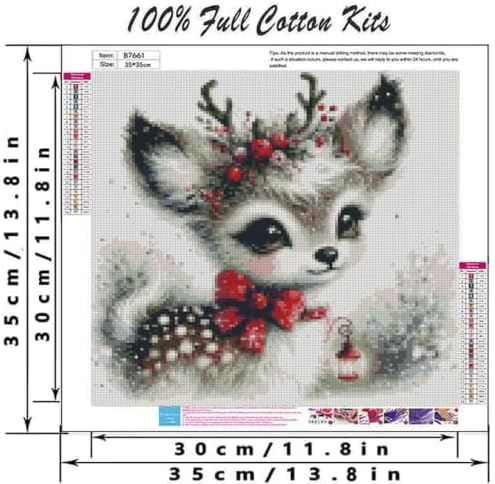 DYAIYYMQ Fawn Stamped Cross Stitch Kit for Adults 13.7x13.7 inch