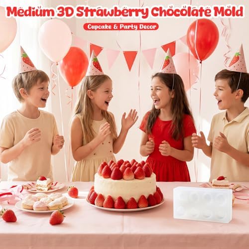 8 Cavity MINI 3D Strawberry Silicone Mold, Strawberry Resin Mold for Soap