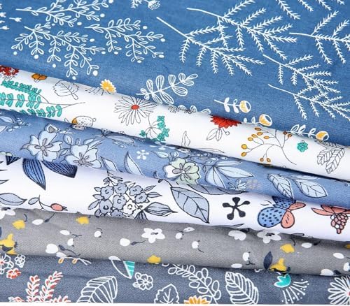 Cotton Fabric DIY Making Supplies Quilting Patchwork Fabric Fat Quarter Bundles DIY for Quilting Cotton Patchwork Cushions (Coffee, 9.8" x 9.8")