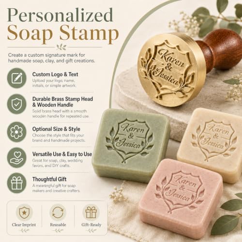 Custom Soap Stamp for Homemade Soap, DIY Branding Tool Gift for Soap Makers