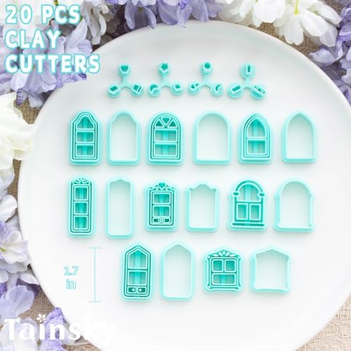 Tainsky Library Polymer Clay Cutters, 20 Shapes for Back to School Earrings