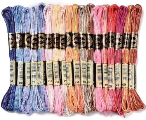 6 Strands Variegated Rainbow Embroidery Floss for Hand Sewing