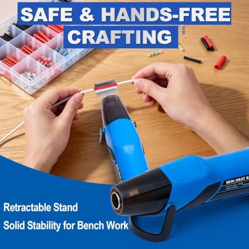 350W Mini Heat Gun for Heat Shrink Tubing, 460PCS 10-26 AWG Solder Seal Wire Connectors & Waterproof Shrink Tube Kit, Portable Hot Air Gun with 2-Temp Max 752°F (400°C) for Automotive, Wiring Repair