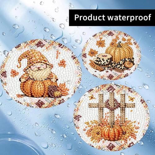 8 Pcs Diamond Art Coaster Kit for Adult with Holder, Diamond Coasters 4x4in