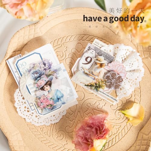 Alideco 6pcs Decorative Adhesive Tapes European Floral Maiden PET Tape Great for Bullet Journal Supplies, Arts, Scrapbook, DIY Crafts, Planners (chunrishaonv)