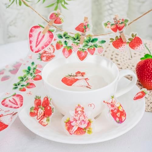Alideco 6pcs Decorative Adhesive Tapes Vintage Characters Fruits PET Tape Great for Bullet Journal Supplies, Arts, Scrapbook, DIY Crafts, Planners (tiantianguoweiji)
