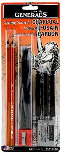 General Pencil 57139-BP Getting Started with Charcoal Set, Multicolor