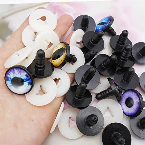 Julie Wang 40PCS 24MM Dragon Safety Eye Animal Crafts Making for Adult Artist Model Enthusiast Amigurumi Crochet Project DIY Supplies with Washer 0.94inches