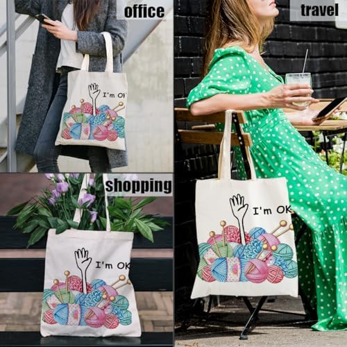 Canvas Tote Bag Gifts for Women Music Dance Sewing Lovers, Double-Sided Print Bags