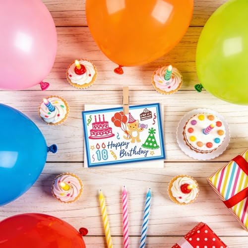 EVERJOYCRAFT 5 Pack 40 Styles Happy Birthday Metal Cutting Dies Cuts for Card Making Candles Balloon Cake Carbon Steel Die Cuts Stencils for DIY Scrapbooking Embossing Paper Crafts Decor