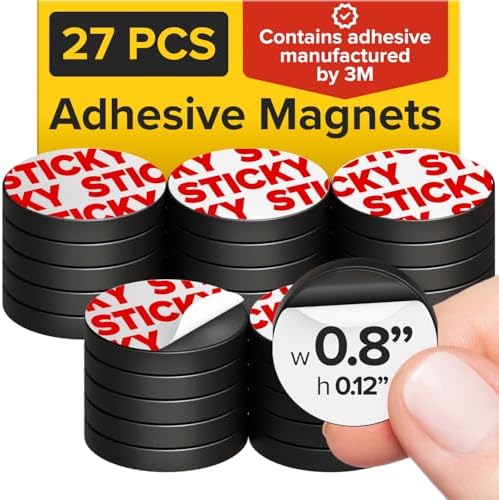 Sticky Flexible Adhesive Magnets for Crafts, 0.8"x0.12" (20x3mm), 27 pcs