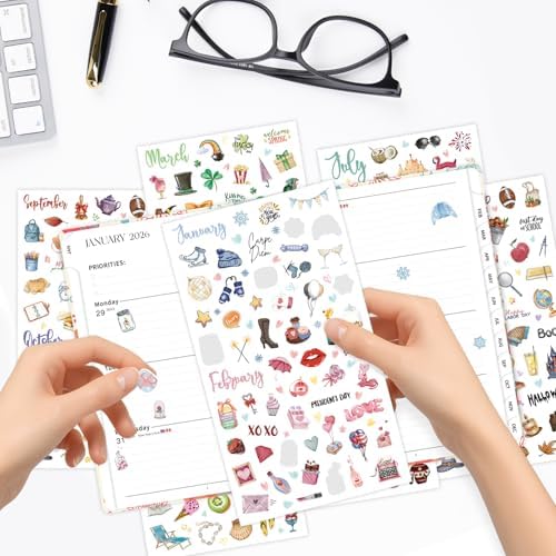 Seasonal Planner Stickers, 310+ Monthly Calendar Designs on 6 Sheets