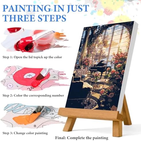 PRASIO Paint by Numbers Kit for Adults Beginner, Flower Landscape Adult Paint by Number Kits, DIY Acrylic Paint by Numbers Kit for Adults Canvas for Home Decor Gift 16x20 Inch