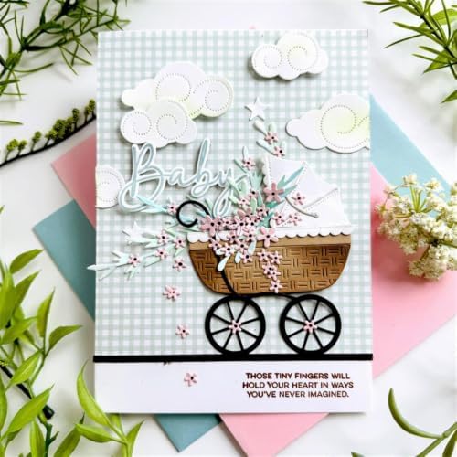Patchwork Stroller Clouds Metal Cutting Dies for Card Making