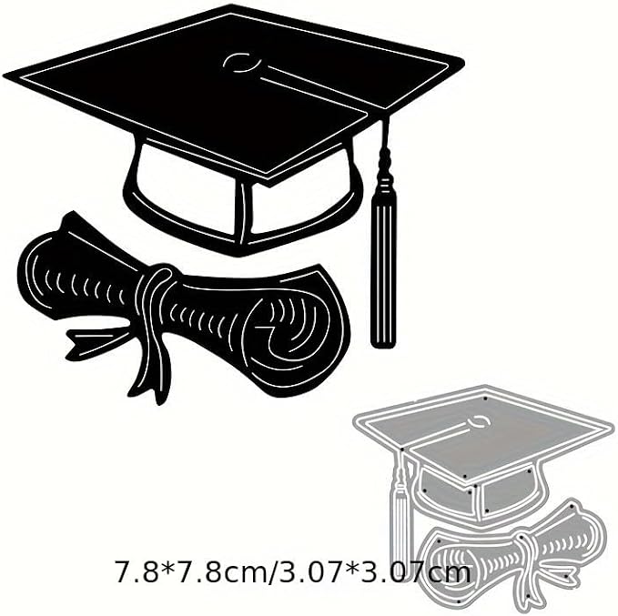 Lapoo 3D Backgrounds Frame Metal Cutting Die for Scrapbooking, New Cutting Dies DIY Album Card Making Decor Paper Craft Metal Die Cuts Party Wedding Decorations (Graduation Cap 3.1 x 3.1 in)