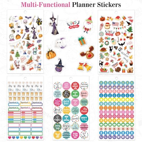 Planner Stickers - 28 Sheets, Journal Stickers for Monthly Weekly and Daily