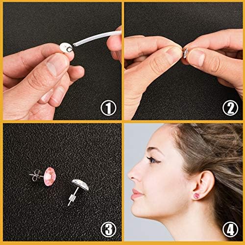 Mix Earring Posts Stainless Steel, Hypoallergenic Flat Pad Earring Studs