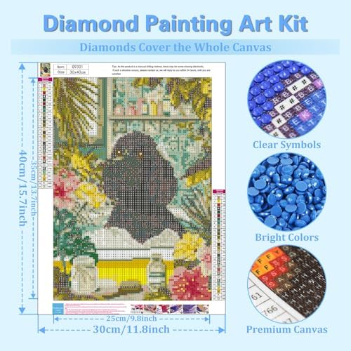 Reivworl Dog Diamond Art Kits for Adults Beginner 12×16 inch