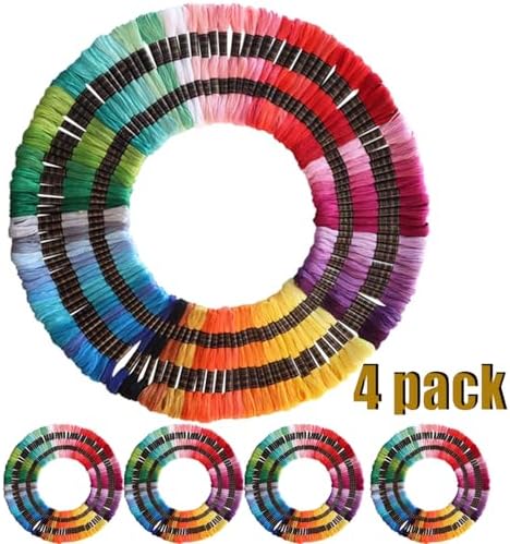 122 skeins Embroidery Floss - Embroidery Thread - Friendship Bracelet String for Cross Stitch, Hand Embroidery, String Art （4 Pack ，total488 skeins）