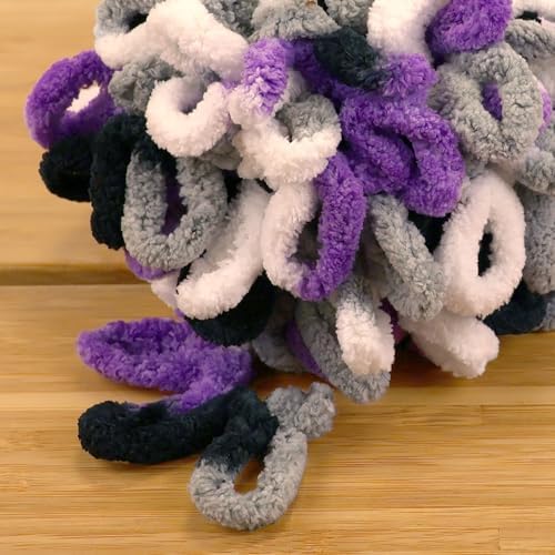 JubileeYarn Fun Finger Pride Loops Yarn - 100g/Skein Jumbo Polyester - Trosse - 3 Skeins