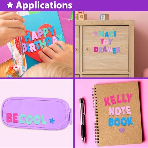 KRAFUN 500+ Felt Letter Stickers for Kids Ages 3+ | Alphabet Set