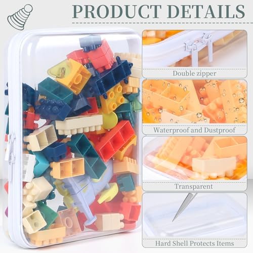 YOPCDJ 3 Pack Clear Hard Shell Zipper Case, Clear Zipper Pouches,Diaper Bag Organizer Pouches,Waterproof Makeup Organizer & Travel Toiletry Bag, Plastic Pouch for Office Home Storage, Large Size