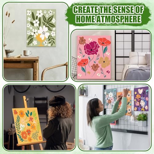 Sherr 140 Pcs 20 Set Pre Drawn Canvas Painting Kit, Flower