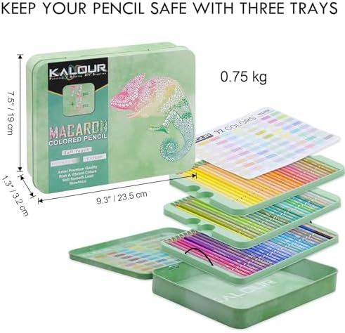 KALOUR PDAS 72+2 Count Macaron Pastel Colored Pencils for Adult Coloring Books, Artists Soft Core, Ideal for Drawing Blending Shading, Coloring Pencils Set Gift for Adults Beginners