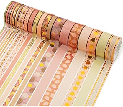 Mr. Pen- Washi Tape Set, 21 Rolls, Assorted Sizes, Boho Design | 5.5 Yards/Roll, Washi Tape for Scrapbook, Arts, Crafts, Journals and Planners