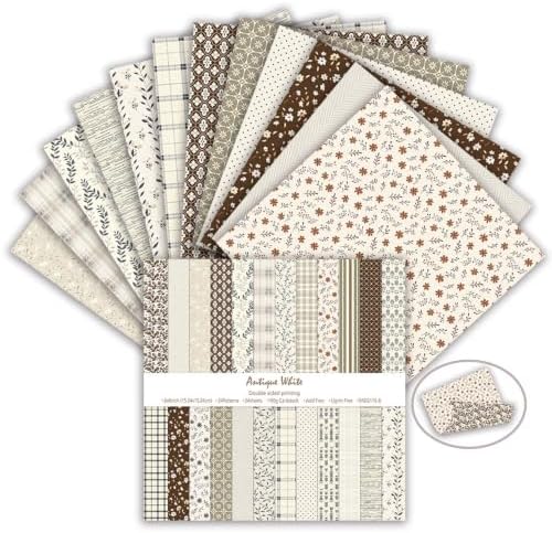 6in Flowers Scrapbook Paper Pad Aesthetics Pattern Cardstock, 24 Sheets