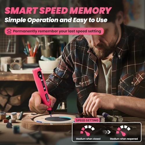 HARDELL Mini Cordless Rotary Tool, 5-Speed 69pcs Kit for Engrave/Sand/Drill | 5000-18000RPM,2000mAh, LED Light, Lownoise, Lightweight, Ergonomic Compact DIY Tool for 3D Printer Polishing, Craft Carving