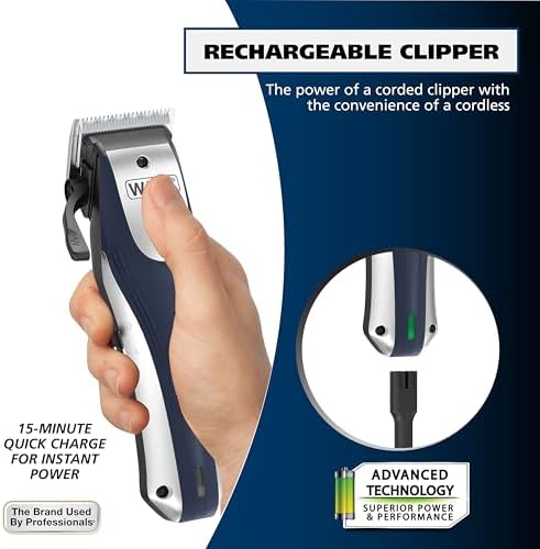 Wahl Lithium Ion Pro Rechargeable Cordless Hair Clippers for Home Haircuts