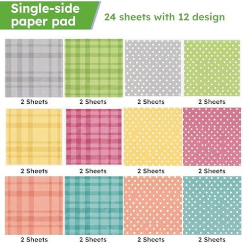 Polka Dots Scrapbooking Paper Pad - 24 Sheets 6in Cute Colorful Aesthetic Decorative for Origami Decoupage Journals Wrapping Folded Material Gift Cardstocks DIY Crafts Photo Album