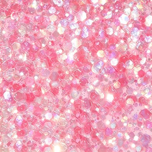 HEMOER Pink Opal Glitter 100g/3.5oz, Cosmetic Mixed Hexagon Chunky & Fine Craft Glitter Resin Sequins for Epoxy Glass, Resin Art, Body, Hair, Face, Nail, Tumbler, Festival Party