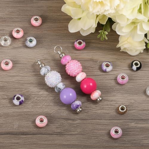 WLLHYF 70pcs Blank Beadable Keychain Bars Metal DIY Bead Keychain Bar Charms Sliver Removable Pendant Making Kit Supplies for DIY Gift Jewelry Craft Project Accessories