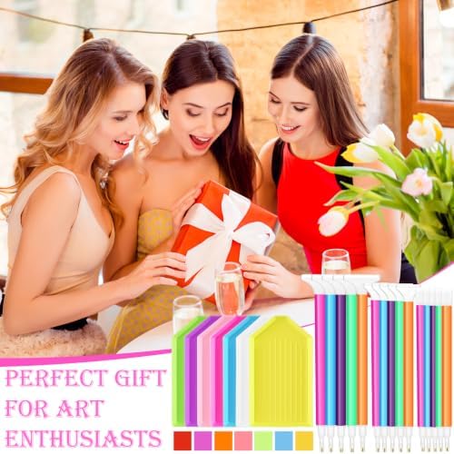Affrolling 90 Pcs Diamond Art Tools, Drill Pens Trays Glue Clay