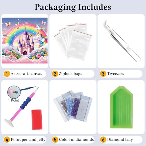 JAKI Diamond Art Painting Kits for Adults Castle 13.8x13.8inch