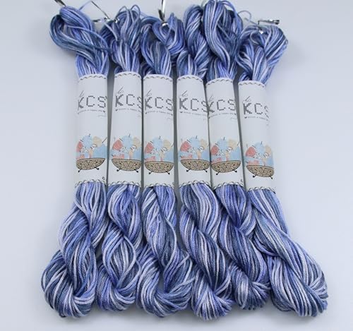 KCS Big skeins of 25 Meters Size 25 Color Variegated Cross Stitch Stranded Threads,6 skeins,4235