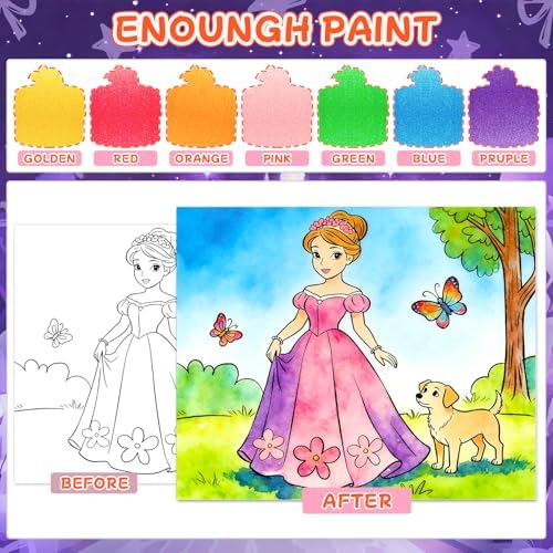 CHICAUP Paint with Water Coloring Books for Kids, Mess Free Watercolor Painting Kit Painting Activity for Kids Ages 3-5 4-8, Arts Crafts Drawing Gift Toy for Boy Girl