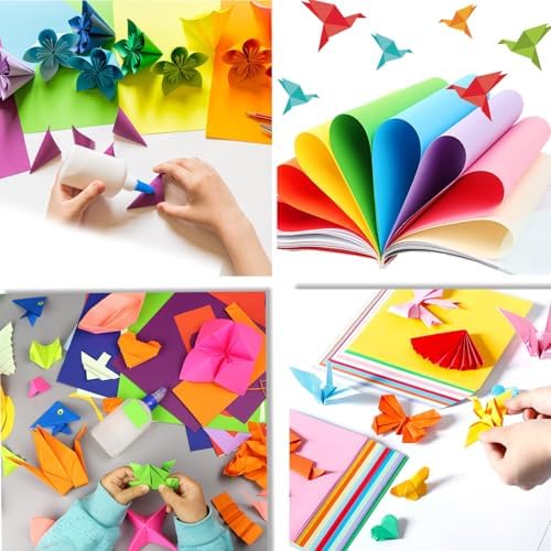 Origami , Colorful Square Origami, DIY Handmade Craft Paper, Origami Paper (10*10cm(100pcs)10-color)