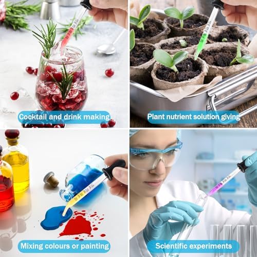 Eye Dropper, 1mL Glass Liquids Pipette Dropper Tool with Measurement Herain