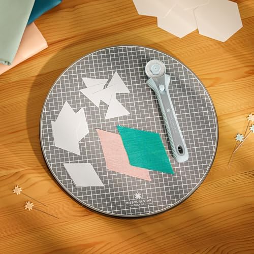 Missouri Star 10" Rotating Self-Healing Cutting Mat – 360° Swivel Quilting Mat for Trimming, Squaring, Fussy Cutting & Sewing Projects