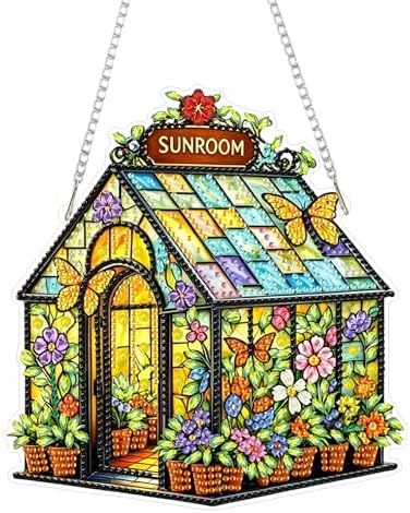HMZephitiquc Sunroom Hanging Diamond Art Kits for Adults, Special Shaped Crystal Diamond Painting Suncatchers, 5D Gem Art for Adults, Sun Catchers DIY Craft Kits for Gift Home Decor