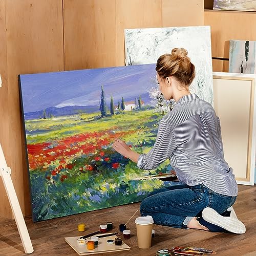 Ctosree 2 Pack Stretched Canvas for Painting, Large Black Cotton Art Large Triple Primed Profile Blank Canvases for Watercolor Acrylics Oil Painting(30 x 40 Inch)